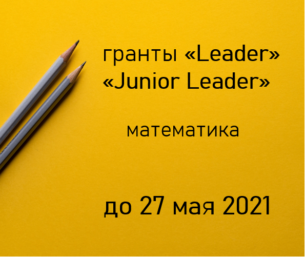 Математика: 18 февраля 2021 открывается прием заявок на конкурсы исследовательских грантов для научных групп «Leader» и «Junior Leader»